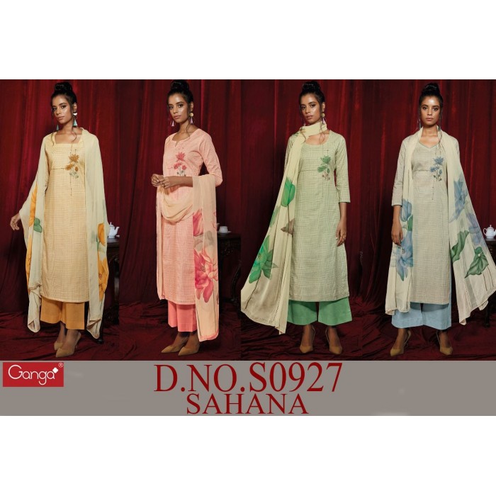 Ganga Sahana 927 Premium Cotton Printed Dress Materials